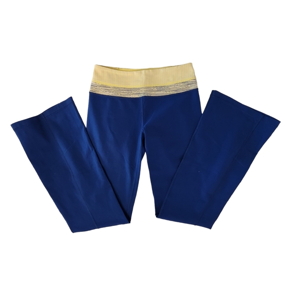 lululemon athletica Pants - Lululemon Flare Leggings - Blue, Yellow, White